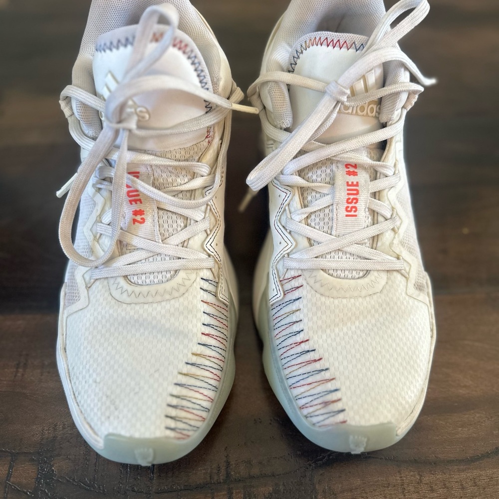 Adidas Cream and Red Athletic Shoes